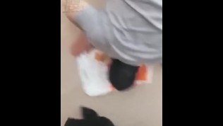 Chinese femdom,mistress dirty boots trampling food feeding footslave