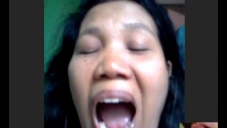 cute filipina mature mom showing me her boobs and tongue till i cum on cam