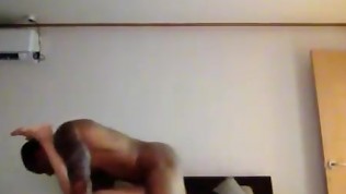 Black Army guy fucking her asian girl