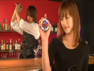 Japanese slut seduces a bartender
