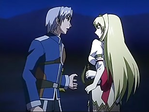 Blonde and brunette anime action